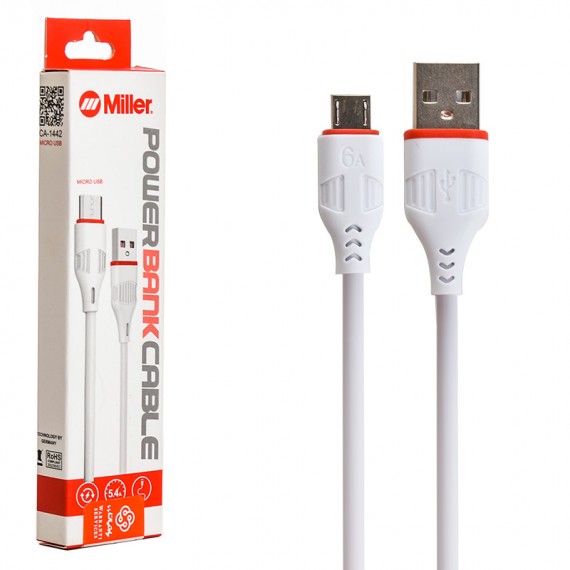 کابل اندروید (MicroUSB) پاوربانکی میلر (Miller) طول 30 سانتی متر مدل CA-1442