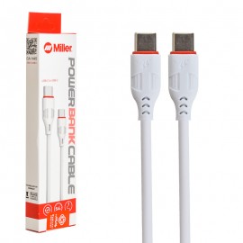 کابل تایپ سی به تایپ سی (Type-C to Type-C) پاوربانکی میلر (Miller) طول 30 سانتی متر مدل CA-1445
