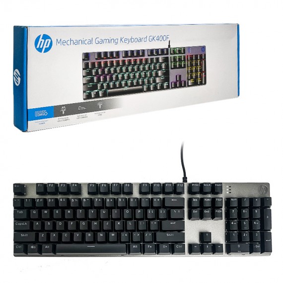 کیبورد گیمینگ مکانیکال سیم دار بک لایت RGB اچ پی (hp) اورجینال مدل GK400F