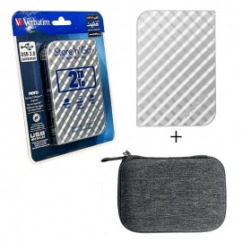 هارد 2.5 اینچی HDD اکسترنال ورباتیم (Verbatim) مدل 53198 ظرفیت 2TB گارانتی متین + کیف حمل هارد