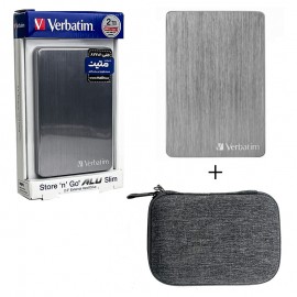 هارد 2.5 اینچی HDD اکسترنال ورباتیم (Verbatim) مدل 53665 ظرفیت 2TB گارانتی متین + کیف حمل هارد