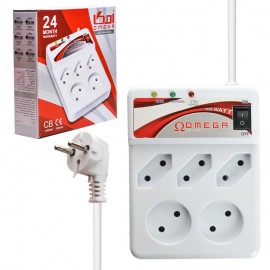 محافظ برق 5 خانه امگا (OMEGA) سیم کوتاه 1.3 متر کلیددار