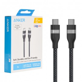 کابل تایپ سی به تایپ سی (Type-C To Type-C) انکر (ANKER) 240W طول 0.9 متر مدل A82E2 گارانتی خرید عمده