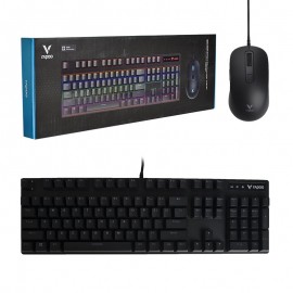 کیبورد و موس گیمینگ مکانیکال سیم دار بک لایت RGB رپو (RAPOO) مدل V150S