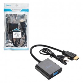 کابل تبدیل HDMI به VGA + کابل AUX دی تک (DTECH) مدل 30010