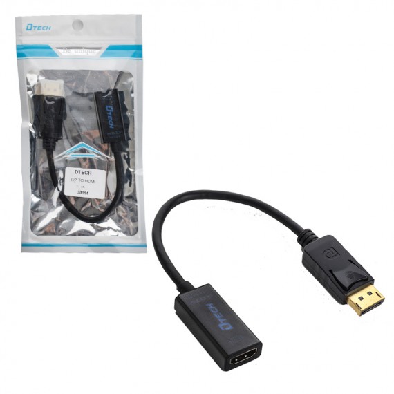 کابل تبدیل DisplayPort To HDMI 4K دی تک (DTECH) طول 15 سانتی متر مدل 30114