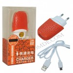 شارژر USB با کابل رنگی پارادیس (نارنجی)