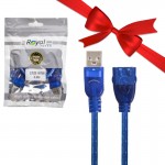 بسته 1+10 کابل افزایش طول USB رویال (Royal) طول 30 سانتی متر (یک عدد هدیه)