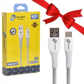 بسته 1+10 کابل تایپ سی (Type-C) مازارس (MAZARES) طول 1 متر مدل C20-TC (یک عدد هدیه)