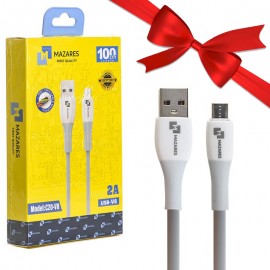 بسته 1+10 کابل اندروید (MicroUSB) مازارس (MAZARES) طول 1 متر مدل C20-V8 (یک عدد هدیه)