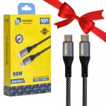 بسته 1+10 کابل تایپ سی به تایپ سی (Type-C to Type-C) مازارس (MAZARES) طول 1 متر مدل C18-CC (یک عدد هدیه)