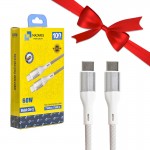 بسته 1+10 کابل تایپ سی به تایپ سی (Type-C to Type-C) مازارس (MAZARES) طول 1 متر مدل C16-CC (یک عدد هدیه)