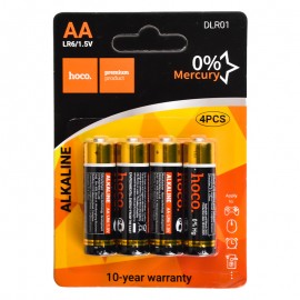 باتری قلمی هوکو (hoco) مدل Alkaline DLR01 LR6 AA 1.5V (کارتی 4 تایی)