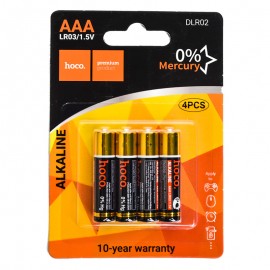 باتری نیم قلمی هوکو (hoco) مدل Alkaline DLR02 LR03 AAA 1.5V (کارتی 4 تایی)