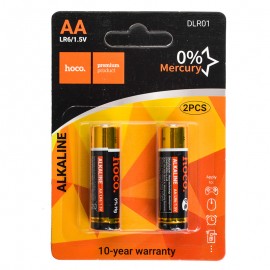 باتری قلمی هوکو (hoco) مدل Alkaline DLR01 LR6 AA 1.5V (کارتی 2 تایی)