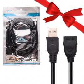 بسته 1+10 کابل افزایش طول USB A-F برد دار دی تک (DTECH) طول 3 متر مدل 20031 (یک عدد هدیه)