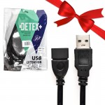 بسته 1+10 کابل افزایش طول USB دیتکس پلاس (+DETEX) طول 3 متر (یک عدد هدیه)