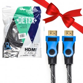 بسته 1+10 کابل HDMI دیتکس پلاس (+DETEX) نایلونی طول 1.5 متر (یک عدد هدیه)