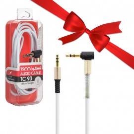 بسته 1+10 کابل 1 به 1 صدا (AUX) تسکو (TSCO) طول 1 متر مدل TC 90 (یک عدد هدیه)