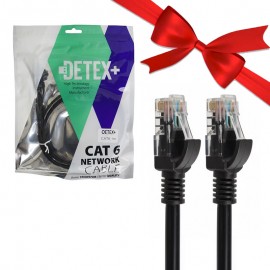 بسته 1+10 کابل شبکه CAT6 دیتکس پلاس (+DETEX) طول 1 متر (یک عدد هدیه)
