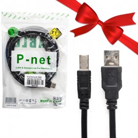 بسته 1+10 کابل پرینتر USB AM/BM پی نت (P-net) طول 3 متر (یک عدد هدیه)