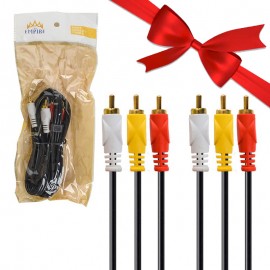 بسته 1+10 کابل 3 به 3 صدا و تصویر (RCA) امپایر (EMPIRE) (یک عدد هدیه)