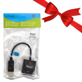 بسته 1+5 کابل تبدیل DisplayPort به VGA رویال (Royal) طول 15 سانتی متر مدل RC-3010 (یک عدد هدیه)