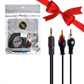 بسته 1+5 کابل 1 به 2 صدا و تصویر (RCA) رویال (Royal) طول 1.5 متر (یک عدد هدیه)