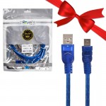 بسته 1+5 کابل موبایل و دوربین 5 پین نری ذوزنقه ای USB To AM/5P رویال (Royal) طول 1.5 متر (یک عدد هدیه)