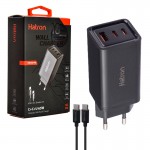 فست شارژر دیواری 3 پورت + کابل PD هترون (Hatron) مدل HWC3651PQ