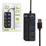 هاب 4 پورت USB3.0 کلید دار مدل 504