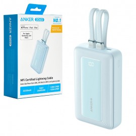 پاوربانک + دو کابل همراه انکر (ANKER) مدل A1681 ZOLO ظرفیت 20000mAh (آبی) گارانتی شرکتی