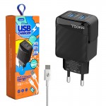 شارژر دیواری 10.5 وات 2 پورت + کابل تایپ سی یوکی (Yookie) مدل KI4Y