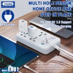 رابط و چندراهی برق 4 خانه + چهار پورت USB یوکی (Yookie) مدل EB01