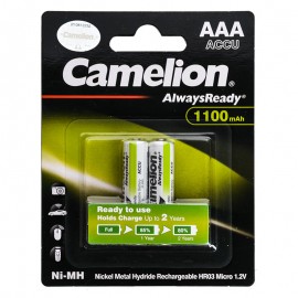 باتری نیم قلمی شارژی کملیون (Camelion) مدل HR03 AAA 1100mAh (کارتی 2 تایی)