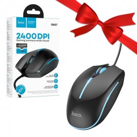 بسته 1+10 موس گیمینگ سیم دار LED RGB هوکو (hoco) مدل GM37 (یک عدد هدیه)