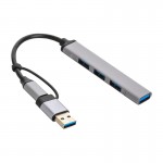 هاب 4 پورت USB3.0 و رابط تایپ سی اس ال ای او (S-LEO) مدل T-3619