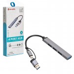هاب 4 پورت USB3.0 و رابط تایپ سی اس ال ای او (S-LEO) مدل T-3619