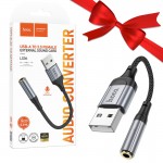 بسته 1+10 کابل تبدیل یو اس بی به جک 3.5 میلی متری (USB-A to Aux) هوکو (hoco) طول 12 سانتی متر مدل LS36 (یک عدد هدیه)