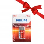 بسته 1+10 باتری قلمی فیلیپس (PHILIPS) مدل Power Alkaline 1.5V LR6P2B/97 AA (کارتی 2 تایی) (یک عدد هدیه)