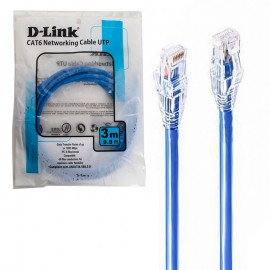 کابل شبکه CAT6 پچ کورد دی لینک (D-Link) طول 3 متر مدل NCB-C6UBLUR1-3