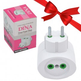 بسته 1+10 سه راهی برق کپل با پک رنگی دینا (DINA) (یک عدد هدیه)