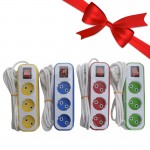 بسته 1+10 رابط و چند راهی برق 3 خانه دینا (DINA) طول 1.8 متر مدل D3000 (یک عدد هدیه)