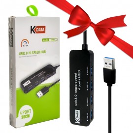 بسته 1+10 هاب 4 پورت USB3.0 کی دیتا (KDATA) مدل KH001 (یک عدد هدیه)