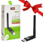 بسته 1+10 دانگل wifi شبکه USB آنتن دار کی دیتا (KDATA) مدل KW004 (یک عدد هدیه)