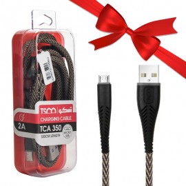 بسته 1+10 کابل اندروید (MicroUSB) تسکو (TSCO) طول 1 متر مدل TCA 350 (یک عدد هدیه)