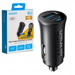شارژر فندکی 30 وات دو پورت انکر (ANKER) مدل A2741 گارانتی آسان سرویس