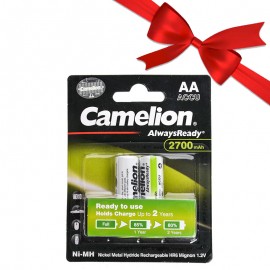 بسته 1+11 باتری قلمی شارژی کملیون (Camelion) مدل HR6 AA 2700mAh (کارتی 2 تایی) (یک عدد هدیه)
