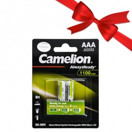بسته 1+11 باتری نیم قلمی شارژی کملیون (Camelion) مدل HR03 AAA 1100mAh (کارتی 2 تایی) (یک عدد هدیه)