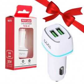 بسته 1+10 شارژر فندکی 30 وات 2 پورت تسکو (TSCO) مدل TCG 41 (یک عدد هدیه)